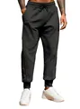 Pantaloni sportivi neri da uomo con vita elasticizzata a coulisse e polsini alle caviglie - S / Nero
