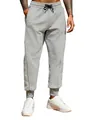 Men's light gray stretch joggers with drawstring waist and elastic cuffs for sports - Gray