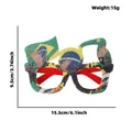 Brazil flag theme party glasses with green antlers, 15g lightweight decorative eyewear - Brazil Style