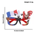 France themed national flag football glasses with rooster and iris patterns for fans - France Style