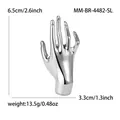Portagioielli a forma di mano argentata, altezza 6,5 cm e peso 13,5 g effetto specchio - Argento