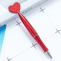 Elegant red matte metal ballpoint pen with a heart-shaped top and silver accents - Burgundy