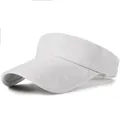White empty top sun hat with subtle camouflage pattern for outdoor running and sports - One Size Adjustable / White