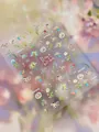 Autocollants à ongles 5D en relief avec motifs de fleurs printanières et poney mignon - Style Floral Cheval Aurora Éclat de Coquillage (YT8028Te)