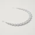 Cerchietto argento con strass rotondi brillanti per acconciature da sposa e cerimonie - Argento