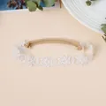 Bandeau fleurs en dentelle blanche pour bébé fille avec bande en nylon souple beige - Style Fleur Blanche