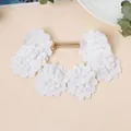 Bandeau bébé fille avec fleurs en dentelle blanche et ruban nylon extensible - Style Grande Fleur Blanche