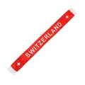 Official Switzerland themed red scarf with white text and cross symbols for soccer fans - Swiss / 135