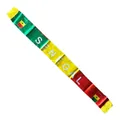 Senegal football fan scarf in green yellow and red satin with yellow fringe - 135cm / Senegal White Text Style