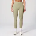 High waisted avocado green yoga leggings featuring a flattering slim fit for fitness - Moss Green