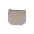 Minimalist off-white canvas coin purse with premium YKK zipper and arc design - Fog Grey