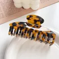 Classic tortoise shell acetate hair claw clip with leopard pattern and large teeth - 9.5CM / Coffee Tortoise Shell