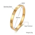 Bracelet trèfle doré de 6mm en acier poli avec de petits cristaux scintillants - Six Diamants Quatre Fleurs Or