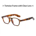 Retro tortoiseshell frame sunglasses with clear lenses and vintage metal rivets - Demi Frame Clear Lens