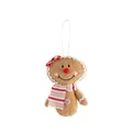Ciondolo di peluche omino di pan di zenzero con sciarpa a righe per Natale - Stile Omino di Pan di Zenzero con Fiocco
