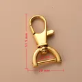 Mosquetón giratorio de acero inox 316 dorado con anillo en D, variante 51,5 mm - Estilo Grande / Dorado