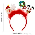 Serre-tête de Noël rouge festif avec Père Noël, paillettes et plumes rouges - Style Guirlande Flocon Plume Rouge