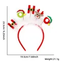 Serre-tête renne de Noël avec lettres HOHO rouges et garniture de plumes - Style HO Renne Plume Blanche