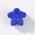 Mini flower hair claw clip in matte dark blue finish for girls and women - Blue Style (6)