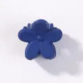 Mini matte navy blue flower hair claw clip for kids and women daily hair styling - Dark Blue Style (1)