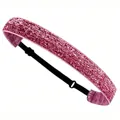 Sparkly pink sequin elastic headband for kids with adjustable strap and buckle - Watermelon Pink
