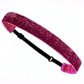 Adjustable rose pink sequin headband for kids with elastic strap and glitter finish - Rose Red