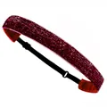 Sparkly dark red sequin elastic headband for kids with comfortable black stretch band - Burgundy