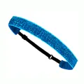 Bright blue sequin elastic headband for girls with adjustable strap and glitter finish - Teal