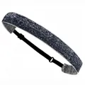 Sparkly silver glitter headband for kids with adjustable elastic strap and soft backing - Dark Gray