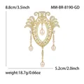 Dimensioni della spilla di perle retrò barocca di 8,8 cm di altezza e 5,2 cm di larghezza - Oro