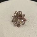 Mini pinza de pelo con flor de cuentas lavanda y cristal para peinados elegantes - Violeta Pequeño