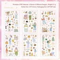Set de 6 hojas de pegatinas de PET impermeables con diseños de moda de verano - Verano
