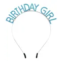 Silbernes Birthday Girl Haarband mit himmelblauen Strasssteinen für Party-Feiern - Blau