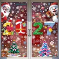 Merry Christmas glass window stickers with Santa, snowman, and 2027 tree designs - 【5 Styles Combination】BQ484+487+528+548+552