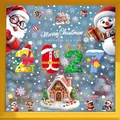 2027 Christmas window stickers with Santa, snowman, and reindeer festive designs - 【4 Styles Combination】BQ484+487+488+528