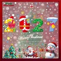 Festive static window stickers with 2027 numbers, Santa Claus and snowman motifs - 【4 Styles Combination】BQ485+486+489+528