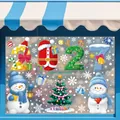 Christmas static window stickers with 2027 snowman and tree for holiday shop decor - 【4 Styles Combination】BQ528+548+558+559
