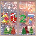 Festive Christmas window stickers with Merry Christmas text and 2027 holiday elements - 【5 Styles Combination】BQ528+(554-557)