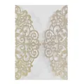 Invito a nozze con taglio laser in carta glitterata oro color champagne - Oro Rosa Scintillante