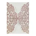 Laser cut rose gold glitter wedding invitation cover with elegant floral design - Glitter Champagne Gold