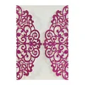 Laser-cut glitter purple wedding invitation sleeve with intricate scroll pattern - Glitter Fuchsia
