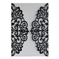 Elegant black glitter laser cut wedding invitation cover with intricate hollow design - Glitter Black