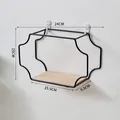 Minimalist black iron wall shelf with wood base and clear size dimensions 24cm width - Medium / Black