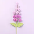 Handmade crochet rose flower in gradient purple and magenta with green leaves - Lilac / Gradient Purple