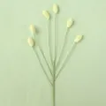 Handmade crochet lavender spray with yellow flower buds and green yarn stem - 6-Head Bell Fruit Stem / Green