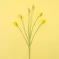 Handmade crochet billy buttons bouquet with yellow knit flower heads and green stems - 6-Head Bell Fruit Stem / Gradient Yellow