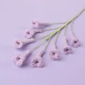Handmade crochet bell flower in light purple with a green stem for gift bouquets - Xue Wu Bell Flower - Purple