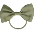 Sage green grosgrain ribbon bow hair tie for kids featuring a classic symmetrical design - Sage Green