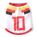 Detail of breathable white mesh fabric on Germany soccer jersey for pet dogs - Red Germany No. 10