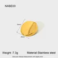 Polished 18K gold plated stainless steel oval pendant with 30mm x 25mm dimensions - Oval Mirror Polished Style (NXBE03)